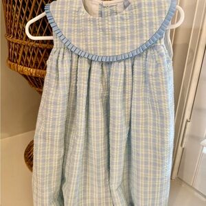 Blue and White Plaid Baby Dress Bailey Boys 12 month